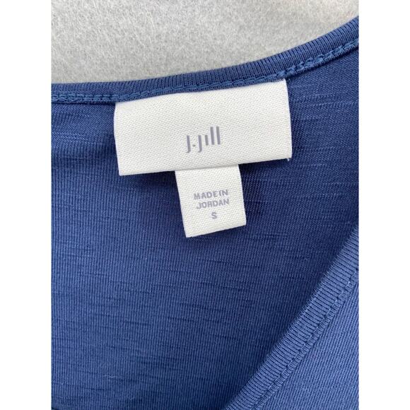 J Jill Dress Womens Small Blue Maxi Tank Keyhole Button Back Sun Dress Stretch - Picture 7 of 13